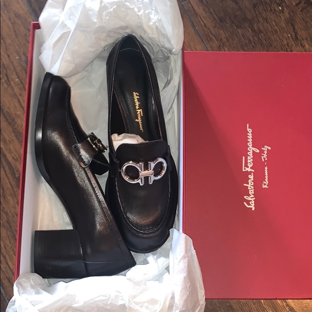 Salvatore Ferragamo Rolo MocToe Block-Heel Loafers